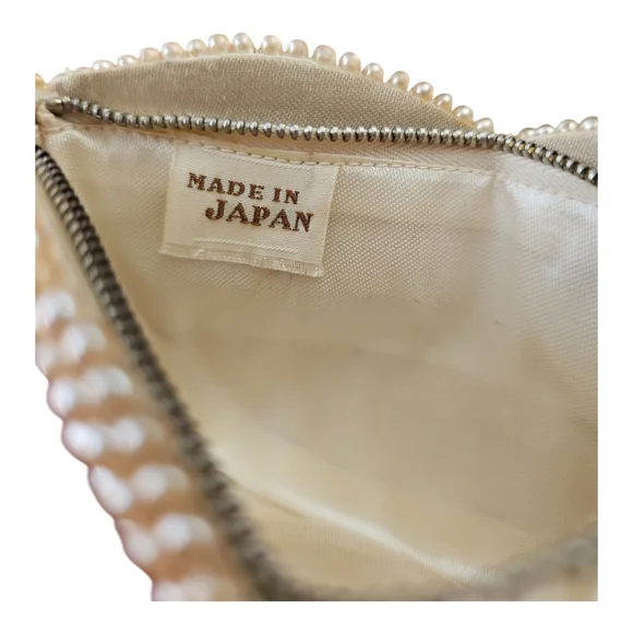Vintage 1940s Japanese Ivory Pearl Hand Beaded Coin Purse - Picture 11 of 11